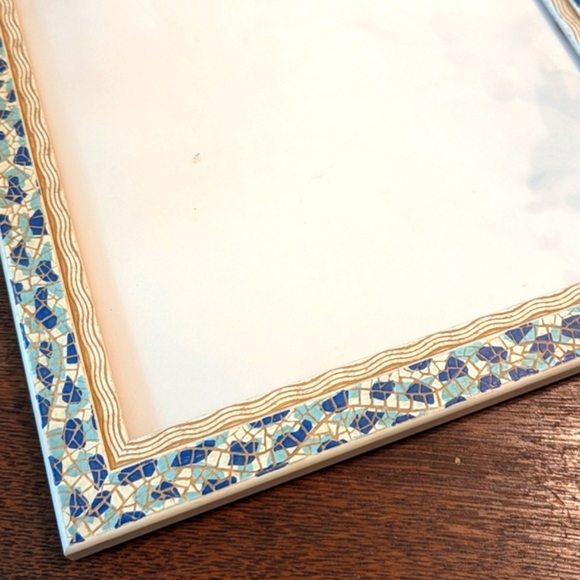 Vintage Custom Made Faux Mosaic Motif Picture/Artwork Frame w/Glass - Picture 5 of 12